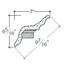 Side View image of Plaster Cornice – DC506-172B