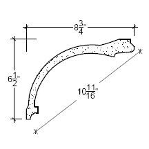 Side View of Plaster Cove Moulding – DC506-197 Side View image of Plaster Cove Moulding – DC506-197