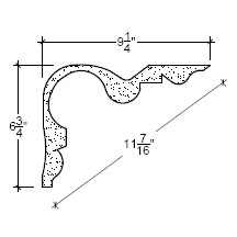 Side View of Plaster Cove Moulding – DC506-199 Side View image of Plaster Cove Moulding – DC506-199