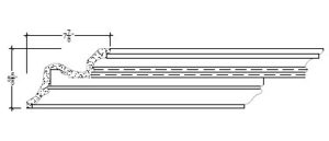 2D View of Plaster Crown Moulding – DC506-254 2D View image of Plaster Crown Moulding – DC506-254