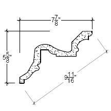Side View of Plaster Crown Moulding – DC506-254 Side View image of Plaster Crown Moulding – DC506-254
