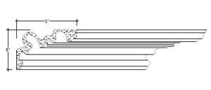 2D View of Plaster Crown Moulding – DC506-288 2D View image of Plaster Crown Moulding – DC506-288