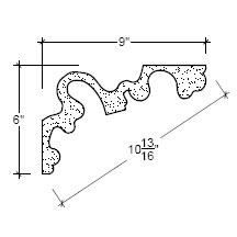 Side View of Plaster Crown Moulding – DC506-288 Side View image of Plaster Crown Moulding – DC506-288