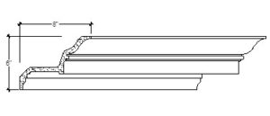 2D View of Plaster Crown Moulding – DC506-329A 2D View image of Plaster Crown Moulding – DC506-329A