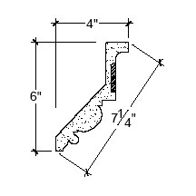 Side View of Plaster Cornice – DC506-354 Side View image of Plaster Cornice – DC506-354