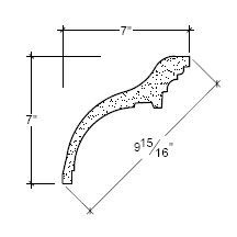 Side View of Plaster Cove Moulding – DC507-011 Side View image of Plaster Cove Moulding – DC507-011