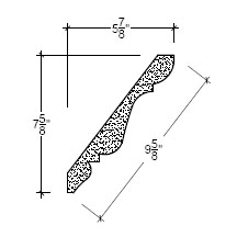 Side View of Plaster Cornice – DC507-021 Side View image of Plaster Cornice – DC507-021