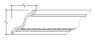 2D View of Plaster Crown Moulding – DC507-038 2D View image of Plaster Crown Moulding – DC507-038