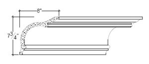 2D View image of Plaster Cove Moulding – DC507-042