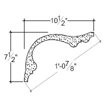 Side View of Plaster Cove Moulding – DC507-043 Side View image of Plaster Cove Moulding – DC507-043