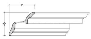 2D View of Plaster Crown Moulding – DC507-044 2D View image of Plaster Crown Moulding – DC507-044