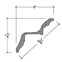 Side View of Plaster Crown Moulding – DC507-044 Side View image of Plaster Crown Moulding – DC507-044