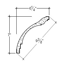 Side View of Plaster Cove Moulding – DC507-049 Side View image of Plaster Cove Moulding – DC507-049