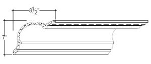 2D View image of Plaster Cove Moulding – DC507-067