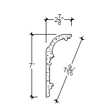 Side View of Plaster Cove Moulding – DC507-080 Side View image of Plaster Cove Moulding – DC507-080