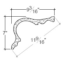 Side View of Plaster Cove Moulding – DC507-088 Side View image of Plaster Cove Moulding – DC507-088