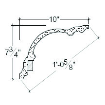 Side View image of Plaster Cornice – DC507-198