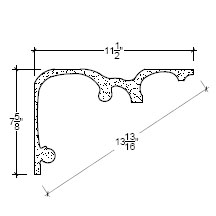 Side View of Plaster Crown Moulding – DC507-299 Side View image of Plaster Crown Moulding – DC507-299
