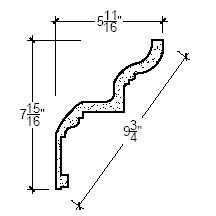 Side View image of Plaster Crown Moulding – DC507-342