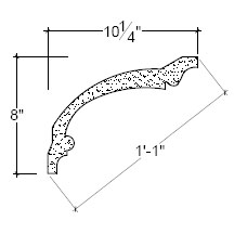 Side View of Plaster Cove Moulding – DC508-040 Side View image of Plaster Cove Moulding – DC508-040