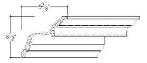 2D View of Plaster Crown Moulding – DC508-044 2D View image of Plaster Crown Moulding – DC508-044