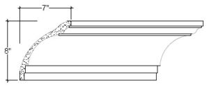 2D View image of Plaster Cove Moulding – DC508-049