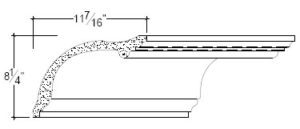 2D View image of Plaster Cove Moulding – DC508-057