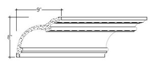 2D View image of Plaster Cove Moulding – DC508-058