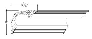 2D View of Plaster Cove Moulding – DC508-063 2D View image of Plaster Cove Moulding – DC508-063