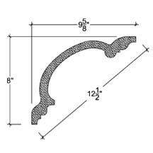 Side View of Plaster Cove Moulding – DC508-067 Side View image of Plaster Cove Moulding – DC508-067
