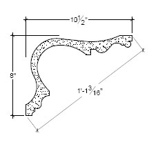 Side View of Plaster Cove Moulding – DC508-088 Side View image of Plaster Cove Moulding – DC508-088