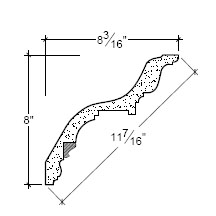 Side View image of Plaster Cornice – DC508-140