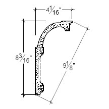 Side View image of Plaster Cornice – DC508-234