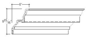 2D View image of Plaster Crown Moulding – DC508-314