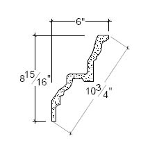 Side View image of Plaster Crown Moulding – DC508-314