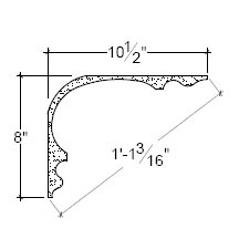 Side View of Plaster Cove Moulding – DC508-315 Side View image of Plaster Cove Moulding – DC508-315