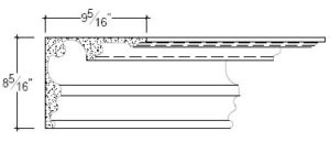 2D View of Plaster Crown Moulding – DC508-319 2D View image of Plaster Crown Moulding – DC508-319