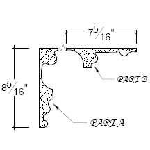 Side View of Plaster Crown Moulding – DC508-319 Side View image of Plaster Crown Moulding – DC508-319