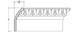 2D View of Plaster Cornice – DC509-020 2D View image of Plaster Cornice – DC509-020
