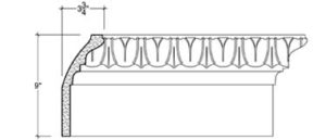 2D View image of Plaster Cornice – DC509-020