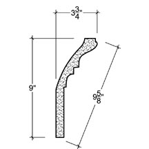 Side View of Plaster Cornice – DC509-020 Side View image of Plaster Cornice – DC509-020