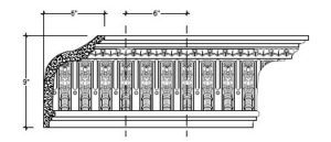 2D View image of Plaster Cornice – DC509-036