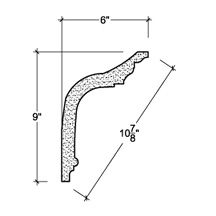 Side View image of Plaster Cornice – DC509-036