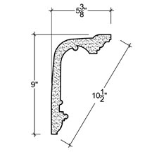Side View of Plaster Cornice – DC509-070 Side View image of Plaster Cornice – DC509-070