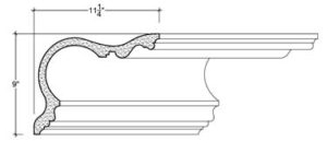 2D View image of Plaster Cove Moulding – DC509-072