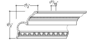 2D View image of Plaster Cornice – DC509-124