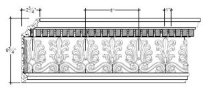2D View of Plaster Cornice – DC509-126 2D View image of Plaster Cornice – DC509-126