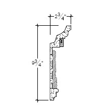 Side View of Plaster Cornice – DC509-126 Side View image of Plaster Cornice – DC509-126