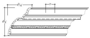 2D View of Plaster Cornice – DC509-140 2D View image of Plaster Cornice – DC509-140