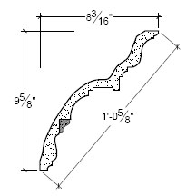 Side View of Plaster Cornice – DC509-140 Side View image of Plaster Cornice – DC509-140